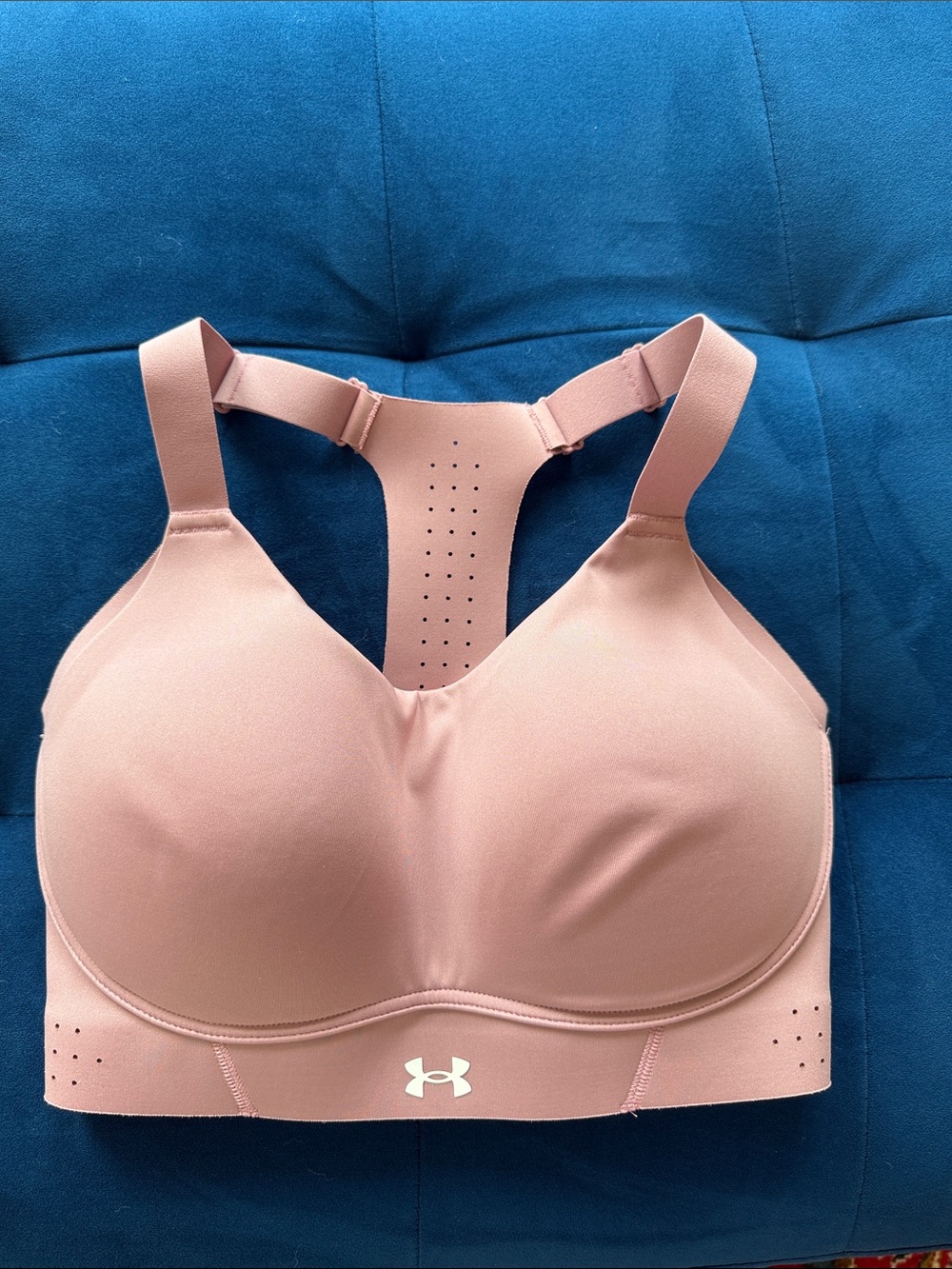 Under Armour Dusty Rose/Blush High-Support Racerback Sports Bra